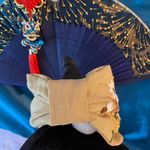 Khaki Floral Embroidered Headband Tan Photo 1