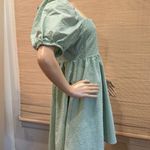 MARBLE Light Green Mini Dress with Puff Sleeves Size L Photo 2