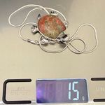 Unakite Jasper Gemstone Turtle Pendant on 18K GP Silver 18” Necklace 15g. Green Photo 7