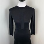 Nanette Lepore Black Shimmer Tiered Long Sleeve Mini Sweater Dress Small Photo 2
