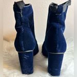 ZARA  Blue Velvet Zipper Ankle Boots Lace Up Heels Size 37EU /US7.5 Photo 6