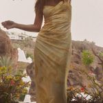 ZARA NWT  YELLOW PRINTED TULLE MIDI DRESS SIZE XS Photo 0