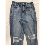 American Eagle Mom Jeans Womens 0 Blue Comfort Stretch Waistband Ripped Denim Photo 1