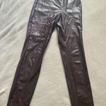 H&M Dark burgundy faux leather pull in pants leggings Photo 1