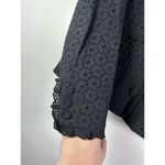 CAbi  Flamenco Black Eyelet Lace Ruffle Trim Button Front Blazer 0 Photo 4