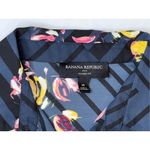 Banana Republic  Blue Lattice Floral Print Collar Classic‎ Fit Blouse MEDIUM Photo 3
