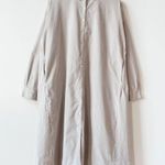 ALBUM DI FAMIGLIA Light Grey Velvet Collar Oversized Button Front Shirt Dress S Photo 13