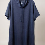 Hue  blue drawstring neck short-sleeved dress with‎ pockets XXL Photo 0