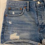 Madewell  Blue Distressed Jean Shorts Cuffed Photo 6