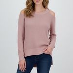 Michael Kors Pink Cold Shoulder Sweater Metallic Knit Pullover Size S Photo 8