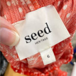 Seed Red & White Ditsy Floral Maxi Skirt Ruffled Womens 6 Cottage Core Prairie Photo 5