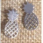 Vintage Silver Tone Pineapple Stud Earrings Openwork Pierced Swinger Estate 5/8" Photo 1