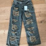 The Ragged Priest  - Dirty Wash Shredded Release Jeans in Brown & Green Photo 0