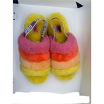 UGG  WOMEN FLUFF YEAH SLIDE PRIDE RAINBOW YELLOW SANDAL Size 8.0 US Photo 11