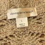 Christopher & Banks  cardigan Large Beige Tan Open front Shrug short sleeve knit Photo 1