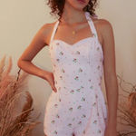 HOLLY HOBBY X Dolls Kill Collab Floral Romper Size Medium NEW White Photo 0