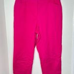 Counterparts Pink Capri Pants Woman’s Size 14 Cotton Spandex Button detail Flat Front Photo 0