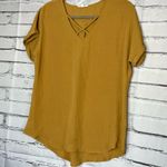 Maurice's Maurice’s Mustard Yellow Women's Top V-Neck Blouse SZ M Y2K Lace Front Y2K Photo 6