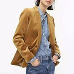 J.Crew NWT Petite Parke Blazer in Golden Brandy Cotton Velvet Jacket 4P Photo 5