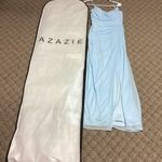 Azazie Deandra Sky Blue Chiffon Spaghetti Strap Cowl Neck Formal Dress Size 2 Photo 0