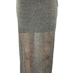 Abercrombie & Fitch NEW Gray Metallic Underlay Midi Straight Pencil Skirt Size M Photo 0