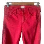 MOTHER Looker Ankle Fray Jeans Firecracker Red Distressed Women’s Size 26 Photo 2