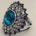 Swavorski Vtge Swarovski Crystals Blue Ring size 7 1/4 Photo 0