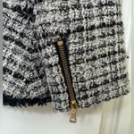 Milly  Plaid Houndstooth Fringe Wool Blazer Photo 5