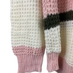 Joe Boxer Pink Green White Striped Pullover Open Knit Crew Neck Sweater 2x Photo 5