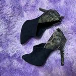 Cosmopolitan  High Heel Women’s Ankle Booties Pointed Snake Print Suede Pumps 11M Photo 2
