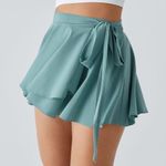 Halara NWT  Breezeful High Waisted Side Tie 2-in-1 Flowy Mini Flare Skirt Small Photo 0