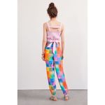 Farm Rio Anthropologie LG Pants Women's Rainbow Checkered Woven Jogger Pants NWT Photo 2