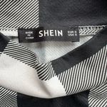 SheIn Buffalo Plaid Mock Neck Short Sleeve Crop Top in Black/White - Size Small Photo 13