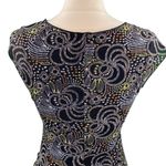 Studio M Black Floral Print Side Tie Casual Fully Lined Mesh Dress Photo 6