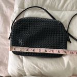 None Vintage black soft vegan minimal leather Woven weaved adjustable Crossbody Bag Photo 6