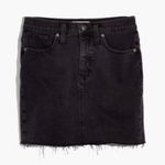 Madewell Stretch Denim Skirt Black Ashcraft Wash Raw Hem Size 23 Jean Mini Cute Photo 2