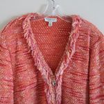 St. John Sport Orange Zip Up Fringe Cardigan Size XL Photo 1