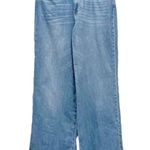 Stradivarius Super Wide Leg High Rise Slouchy Jeans Medium Wash Raw Hem Size 14 Photo 12