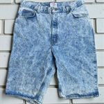 Vintage Dirty Dancing Juniors Sz 17/18 Acid Wash Denim High Rise Bermuda Shorts Blue Photo 0