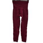 Homma Burgundy Shape Wear Belly Control Leggings Nylon Spandex Blend Women Small Red Photo 2