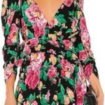 For Love & Lemons  “June” Dark Floral long Sleeve Open Back Mini Dress sz XS Photo 3