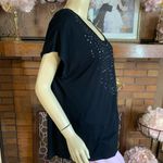 Apt. 9  BLACK JERSEY KNIT TUNIC WITH SILVER STUDDED DETAILS NWT (0X) Photo 4
