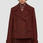 Joseph Diagonal Wool Dove Coat in Raisin Size 38 Medium 6 US Photo 15