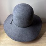 Phenix Hat Grey Wool Floppy Wide Brim Fedora Wool Leather Trim Boho Western Vibe Gray Photo 3