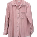 LL Bean Light Pink Wide Wale Corduroy Oversized Button Up Cotton Shirt Size XS Photo 0