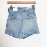 SO  High Rise Vintage Stretch Light Wash Paperbag Mom Shorts Photo 4