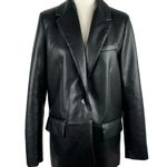 ZARA Faux Leather Oversized Blazer Jacket Black Bloggers Favorite Career Small Photo 1