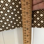 Talbots  Button Front Jacket 12P Brown White Geometric Print 100% Cotton Office Photo 7