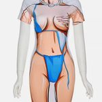 Jireh Body Art Print Turtleneck Short Sleeve Bodycon Mini Dress Photo 1