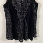 Gypsies & Moondust Black Velvet Sheer Detail Sleeveless Open Back Blouse Sz XS Photo 1